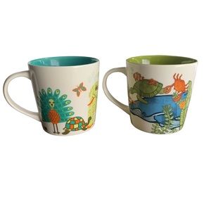 Set of 2 Starbucks kids Safari mugs 2008 New Bone China
